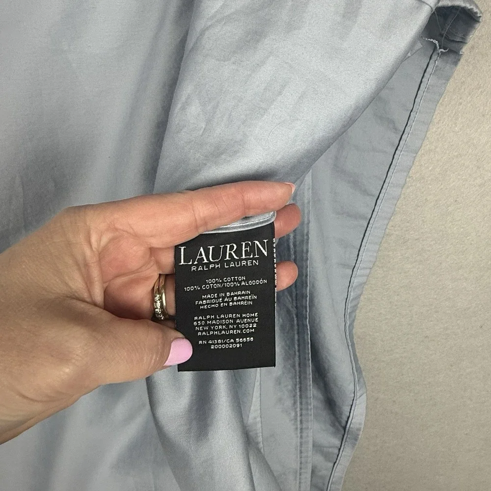 Lauren Ralph Lauren Blue Grey King Sheet Set- Fitted and Flat Sheet 108x96